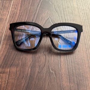 DIFF Eyewear Bella Black Frames with Blue light. New with case. Optical. Unisex.
